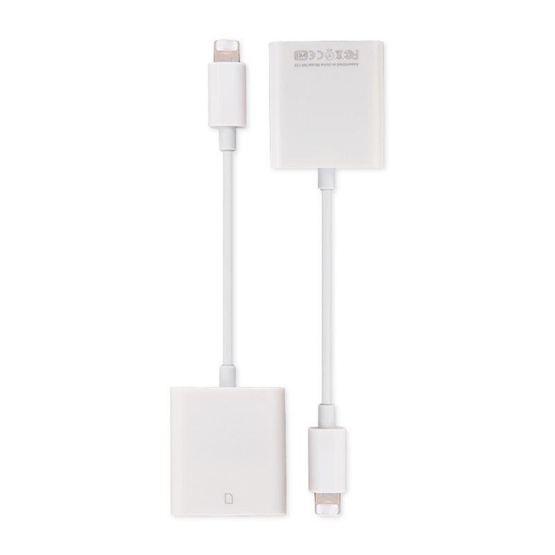 8 Pin to SD Card Reader - White