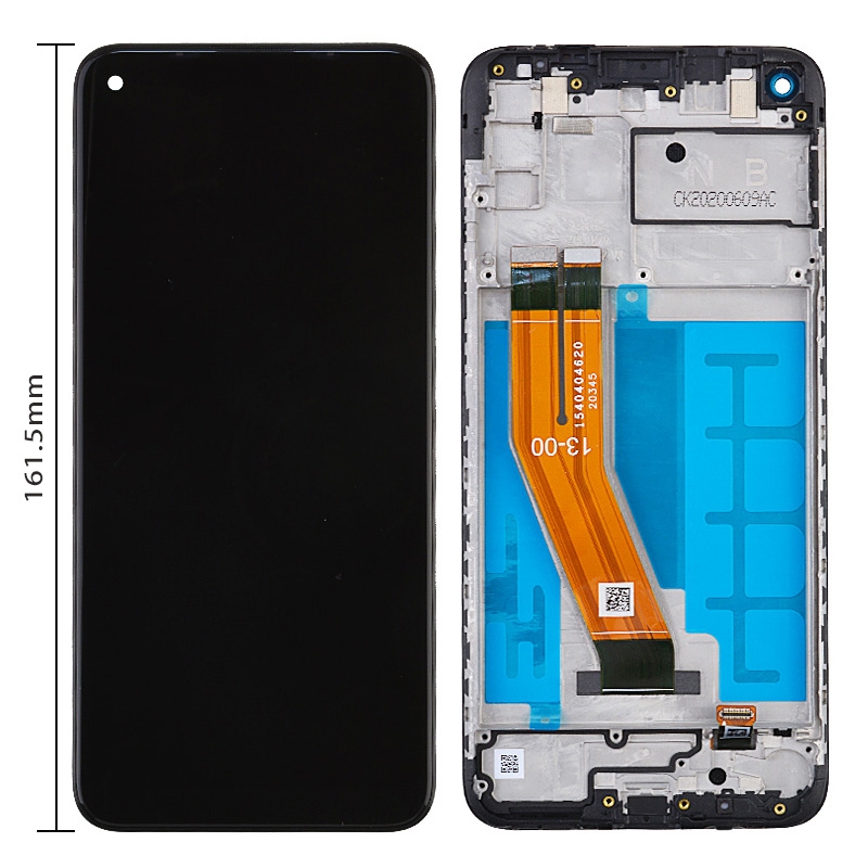 LCD Screen Digitizer Assembly With Frame for Samsung Galaxy A11(2020) A115U (for America Version) (Size 161.5mm) - Black