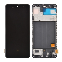 OLED Screen Digitizer Assembly With Frame for Samsung Galaxy A51 2019 A515 (Aftermarket) - Prism Crush Black