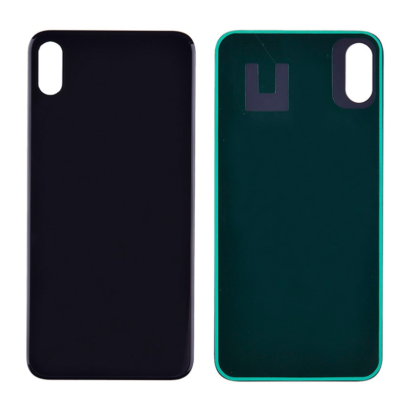 Back Glass Cover with Adhesive for iPhone XS Max - Black(No Logo/ Big Hole)