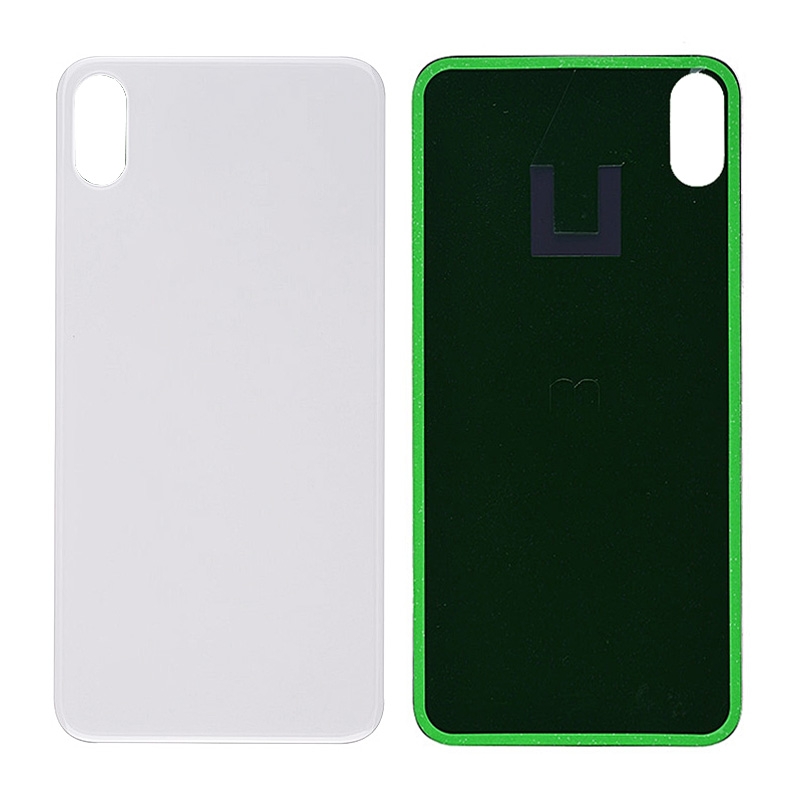 Back Glass Cover with Adhesive for iPhone XS Max - White(No Logo/ Big Hole)