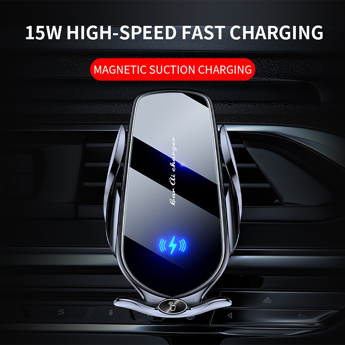 EI-CH-UN-00015SL 15W Vehicle Intelligent Wireless Fast Charging - Silver