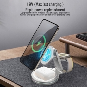 EI-CH-UN-00022WH Magnetic 3 in 1 Wireless Charger - White