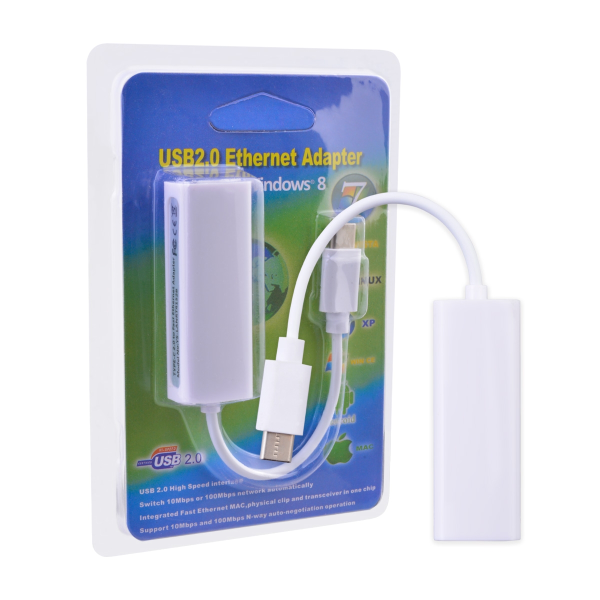 EI-DA-UN-00023WH Type C to Ethernet Adapter - White