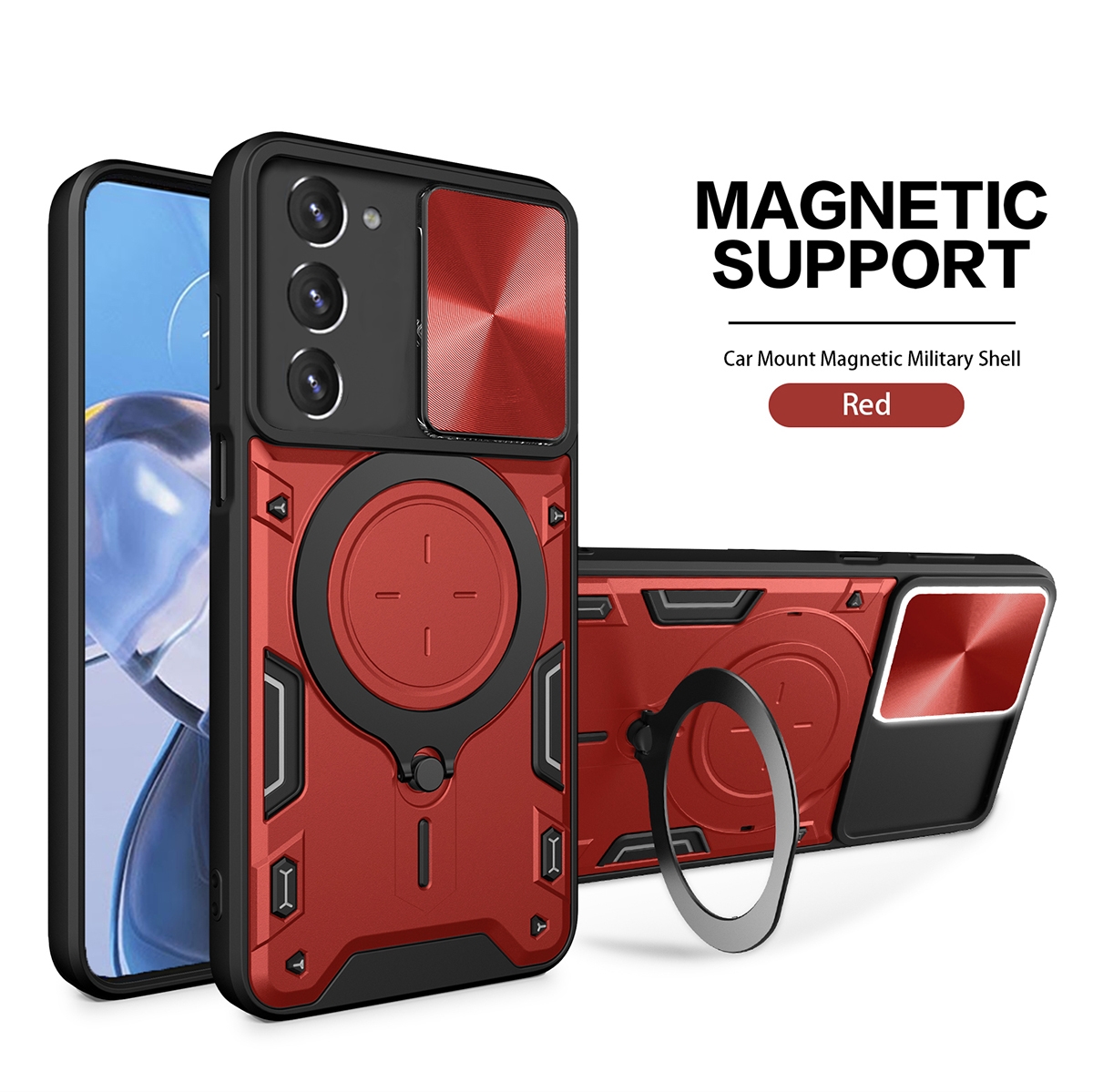 CS-PJ-SS-00034RD 2 in 1 Protect Case with Wireless Charging and Camera Protector for Samsung Galaxy S20 FE 5G- Red