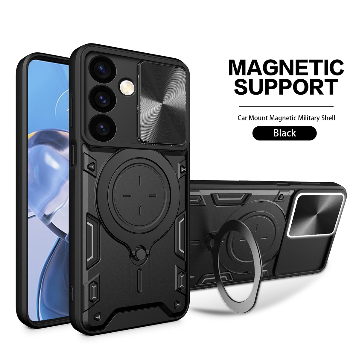 CS-PJ-SS-00016BK 2 in 1 Protect Case with Wireless Charging and Camera Protector for Samsung Galaxy S24 Plus 5G  - Black