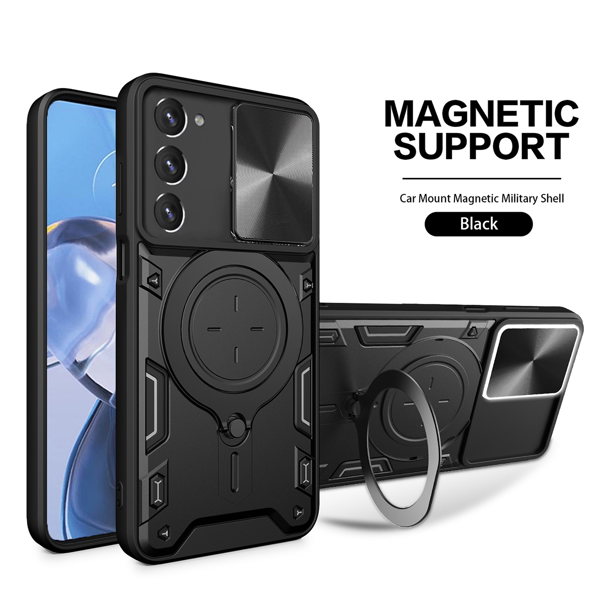 CS-PJ-SS-00034BK 2 in 1 Protect Case with Wireless Charging and Camera Protector for Samsung Galaxy S20 FE 5G- Black