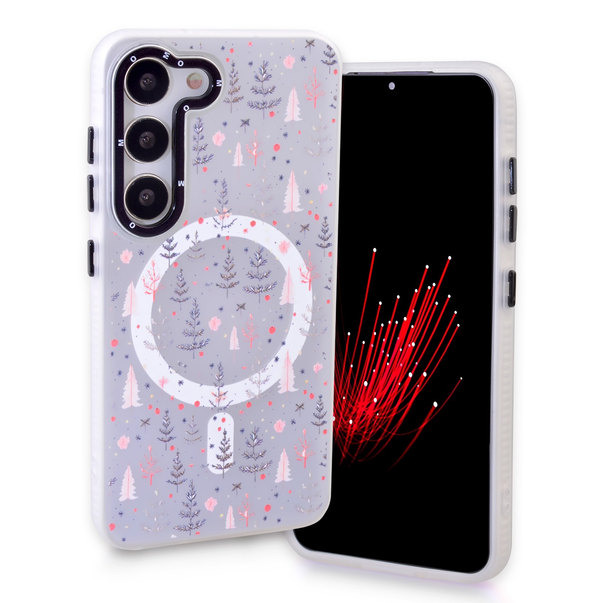 CS-TP-SS-00004F Magnetic TPU Case with Cute Merry Christmas Pattern for Samsung Galaxy S23 Plus