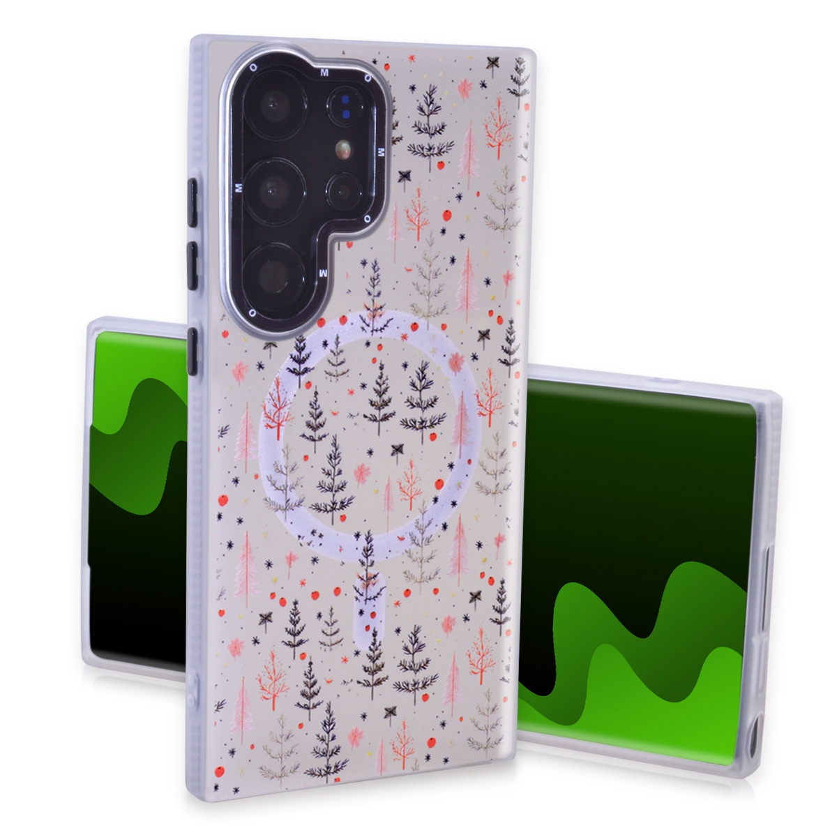 CS-TP-SS-00009F Magnetic TPU Case with Cute Merry Christmas Pattern for Samsung Galaxy S25 Ultra