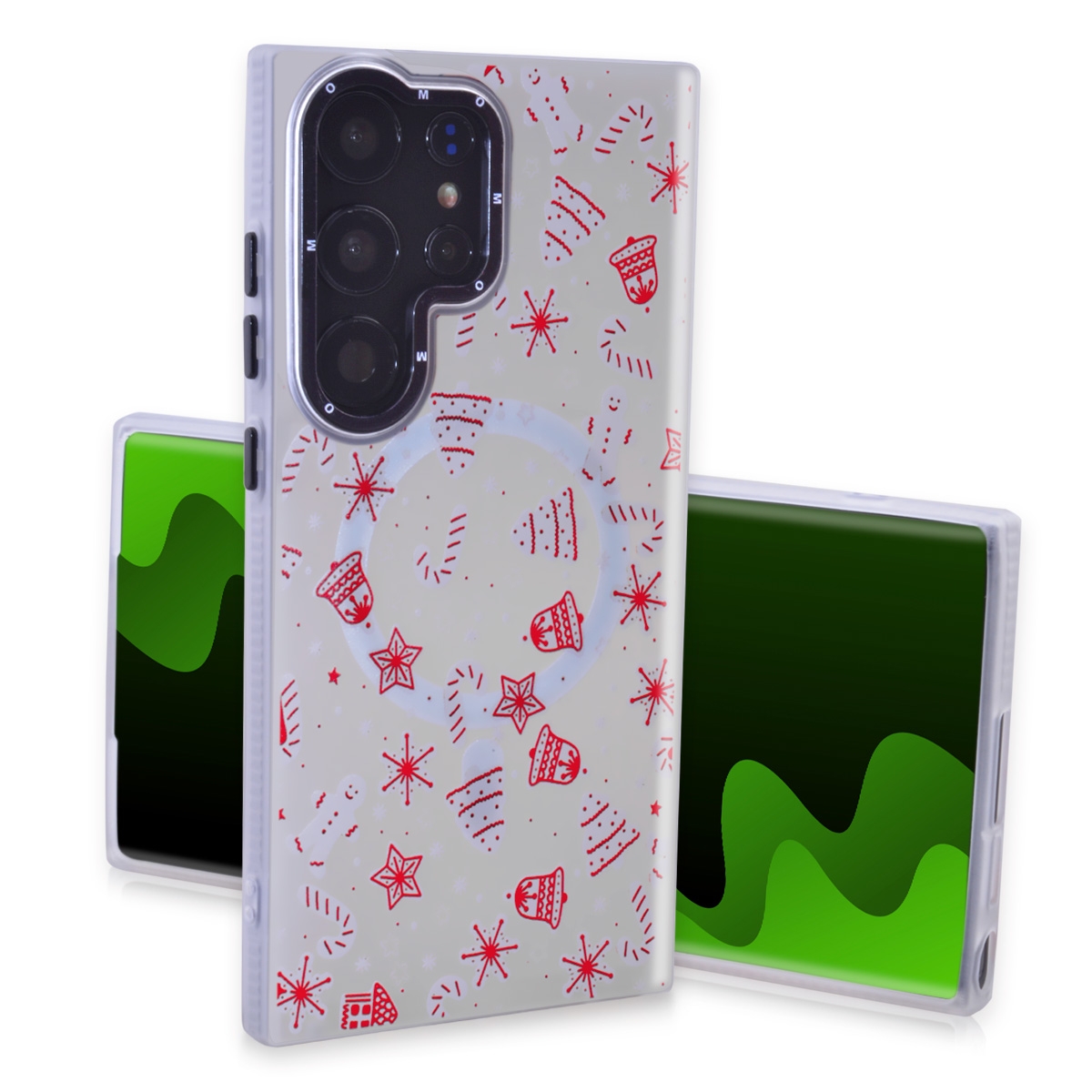 CS-TP-SS-00009E Magnetic TPU Case with Cute Merry Christmas Pattern for Samsung Galaxy S25 Ultra