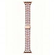 MT-WB-IP-00021GD Metal Resin Watch Band with Bling Diamond for Apple iWatch 38/40/41mm - Gold