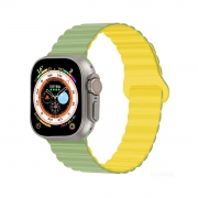 MT-WB-IP-00025LGYE Magnetic Silicone Watch Band for Apple iWatch 38/40/41mm - Light Green and Yellow