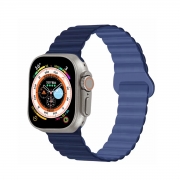 MT-WB-IP-00025DBLB Magnetic Silicone Watch Band for Apple iWatch 38/40/41mm - Navy Blue and Light Blue