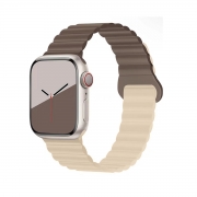 MT-WB-IP-00025CFCR Magnetic Silicone Watch Band for Apple iWatch 38/40/41mm - Coffee and Cream