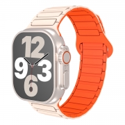 MT-WB-IP-00023GDOR Magnetic Silicone Watch Band for Apple iWatch 38/40/41mm - Gold and Orange